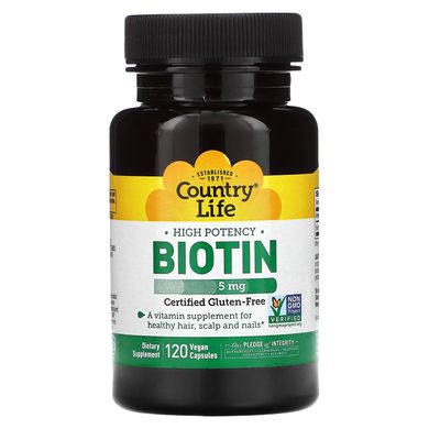 Біотин Country Life (Biotin) 5000 мкг 120 капсул