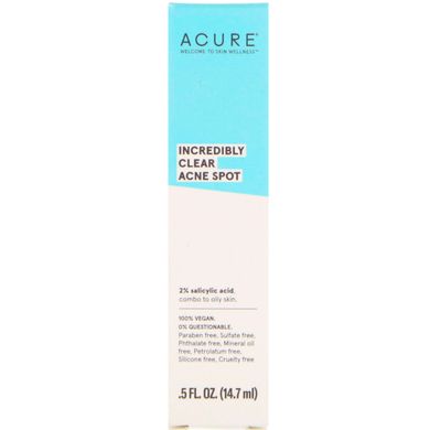 Неймовірно чистий, Acne Spot, Acure, 0,5 р унц (14,7 мл)