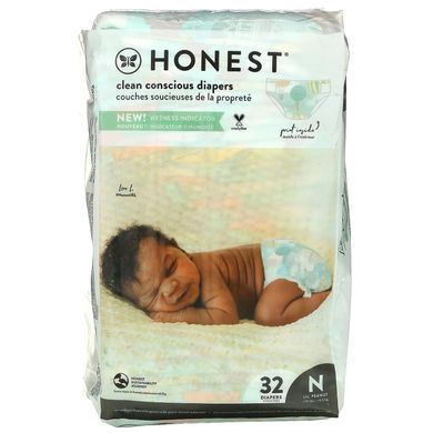Підгузки, Honest Diapers, Super-Soft Liner, Newborn, Space Travel, до 10 фунтів, The Honest Company, 32 підгузників