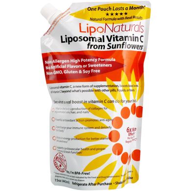 Липосомальный витамин C из подсолнечника, Lipo Naturals, 15 унц. (443 мл) купить в Киеве и Украине