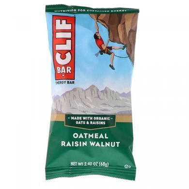 Energy bar with oatmeal, raisins, and walnuts, Clif Bar, 12 bars, 2.40 ounces (68 g) each.