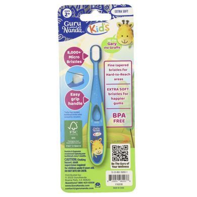 GuruNanda, Kids, Butter On Gums Toothbrush Set, Extra Soft, Ages 2+, 5 Piece Set