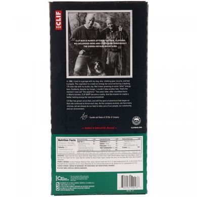 Energy bar with oatmeal, raisins, and walnuts, Clif Bar, 12 bars, 2.40 ounces (68 g) each.