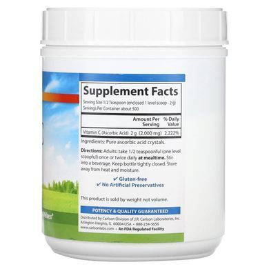 Вітамін С в кристалах Carlson Labs (Vitamin C) 1000 г