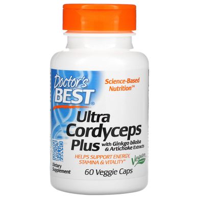 Ультра кордицепс плюс, Ultra Cordyceps Plus, Doctor's Best, 60 вегетаріанських капсул