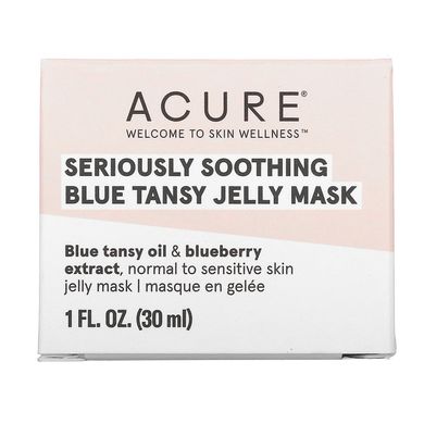 Желе-маска з блакитною пижмою, Seriously Soothing, Blue Tansy Jelly Mask, Acure, 30 мл