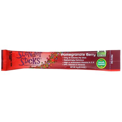 Пакетики для приготування напою без цукру гранат Now Foods (Slender Sticks Pomegranate) 12 упаковок по 4 г