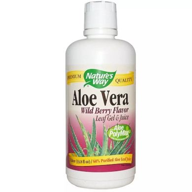 Алое вера гель і сік смак лісової ягоди Nature's Way (Aloe Vera Leaf Gel & Juice Wild Berry Flavor) 1 л