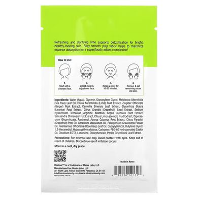 Маска для догляду за шкірою лайм Idealove (Superfood Skin Savior Lime All Yours) 1 шт 20 мл