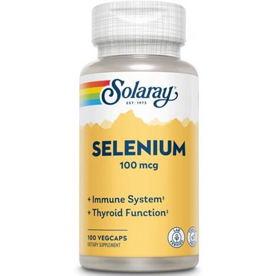 Селен органічно пов'язаний Solaray (Selenium) 100 мкг 100 вегетаріанських капсул