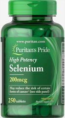 Селен Puritan's Pride (Selenium) 200 мкг 250 таблеток купить в Киеве и Украине
