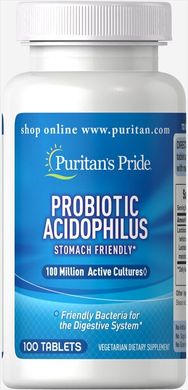 Пробіотик ацидофільний, Probiotic Acidophilus, Puritan's Pride, 100 таблеток