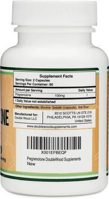Прегненолон поддержка выработки гормонов Double Wood (Pregnenolone) 50 мг 120 капс купить в Киеве и Украине