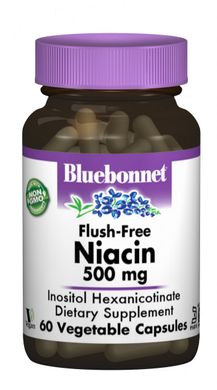 Ніацин Вітамін B3 Bluebonnet Nutrition (Niacin Vitamin B3) 60 капсул