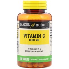 Чистый витамин С, Mason Natural, 1000 мг, 100 таблеток купить в Киеве и Украине