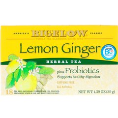 Трав'яний чай з ароматом лимонного імбиру без кофеїну Bigelow (Herb Tea) 18 пакетів 39 г