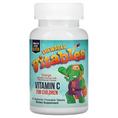 Жувальний вітамін C для дітей, апельсин, Vitables, 90 вегетаріанських таблеток
