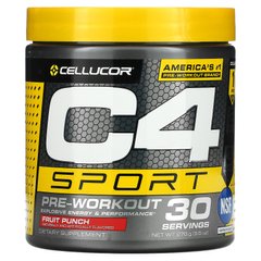 C4 Sport, передтренувальний фруктовий пунш, Cellucor, 9,5 унції (270 г)
