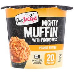 Mighty Muffin (мощный кекс), с пробиотиками, арахисовым маслом, FlapJacked, 1,94 унций (55 г) купить в Киеве и Украине