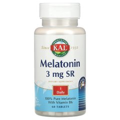 KAL, Мелатонін SR, 3 мг, 60 таблеток