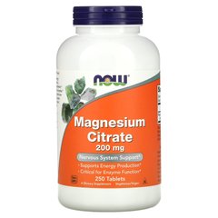 Магній цитрат Now Foods (Magnesium Citrate) 200 мг 250 таблеток