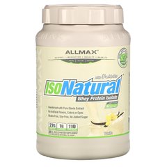 IsoNatural, 100% ультра-очищений натуральний ізолят сироваткового протеїну, зі смаком ванілі, ALLMAX Nutrition, 907 г