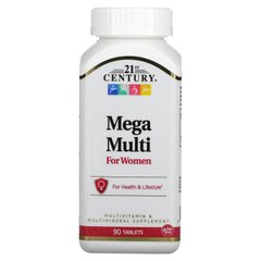 Mega Multi, для жінок, мультивітаміни і мультімінерали, 21st Century, 90 таблеток