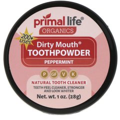 Зубний порошок м'ята перцева Primal Life Organics (Dirty Mouth Toothpowder) 28 г
