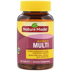 Мультивітаміни для жінок, Multi for Her з залізом і кальцієм, Nature Made, 90 таблеток