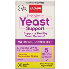 Пробиотическая поддержка с дрожжами, женский пробиотик, Probiotic Yeast Support, Women’s Probiotic, Jarrow Formulas, 5 миллиардов, 30 вегетарианских капсул купить в Киеве и Украине