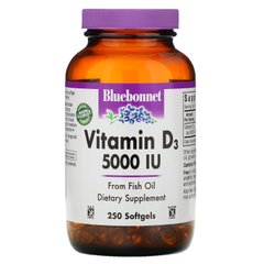 Витамин Д3 Bluebonnet Nutrition (Vitamin D3) 5000 МЕ 250 капсул купить в Киеве и Украине