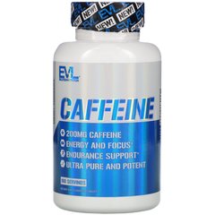 Кофеїн, Caffeine, EVLution Nutrition, 200 мг, 100 таблеток