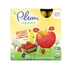 Детское пюре яблоко и банан и клубника органик Plum Organics (Mashups) 4 шт по 90 г купить в Киеве и Украине