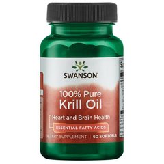 Олія криля, 100% Pure Krill Oil, Swanson, 500 мг, 60 капсул