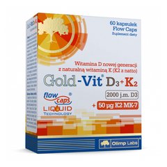 Gold-Vit D3 + K2 (2000 IU/50 µg) OLIMP 60 caps купить в Киеве и Украине