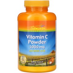 Порошок витамина С, Vitamin C Powder, Thompson, 5000 мг, 8 унций купить в Киеве и Украине
