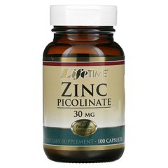 Пиколинат цинка, Zinc Picolinate, LifeTime Vitamins, 30 мг, 100 капсул купить в Киеве и Украине