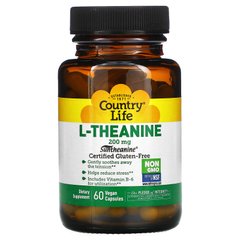 L-теанин Country Life (L-Theanine) 200 мг 60 капсул купить в Киеве и Украине