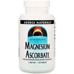 Магній аскорбат, Magnesium Ascorbate, Source Naturals, 1000 мг, 120 таблеток