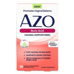 Борна кислота вагінальні супозиторії Azo (Boric Acid Vaginal Suppositories) 600 мг 30 супозиторіїв