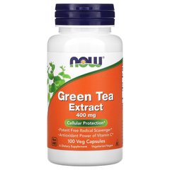 Экстракт зеленого чая Now Foods (Green Tea) 400 мг 100 капсул купить в Киеве и Украине