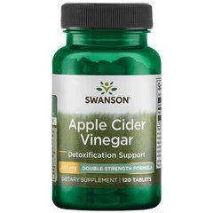 Яблучний оцет - подвійна сила Apple Cider Vinegar - Double Strength, Swanson, 200 мг, 120 таблеток