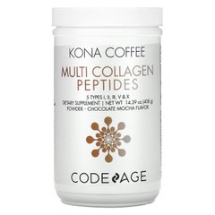 CodeAge, Kona Coffee, мультиколлагеновые пептиды, вкус шоколадного мокко, 14,39 унции (408 г) купить в Киеве и Украине