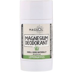 Дезодорант з магнієм, лемонграс, Magsol, 80 г