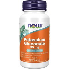 Калій глюконат Now Foods (Potassium Gluconate) 99 мг 100 таблеток