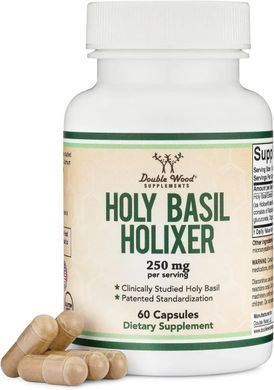 Экстракт святого базилика для снижения кортизола Double Wood (Holixer Holy Basil Extract) 60 капсул купить в Киеве и Украине
