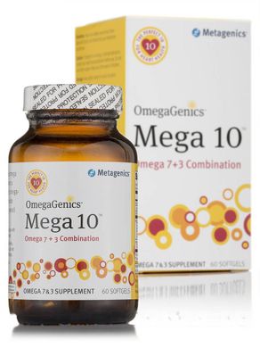 Омега 7 + Омега 3 Metagenics (OmegaGenics Mega 10) 60 мягких гелевых капсул купить в Киеве и Украине