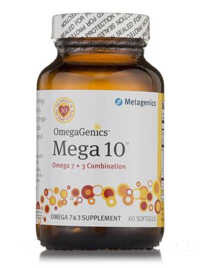 Омега 7 + Омега 3 Metagenics (OmegaGenics Mega 10) 60 м'яких гелевих капсул