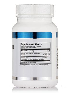 R-Lipoic Acid stabilized Douglas Laboratories (R-Lipoic Acid) 60 vegetarian capsules.