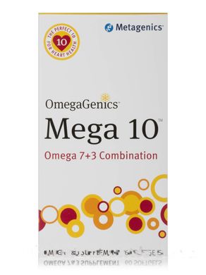 Омега 7 + Омега 3 Metagenics (OmegaGenics Mega 10) 60 м'яких гелевих капсул